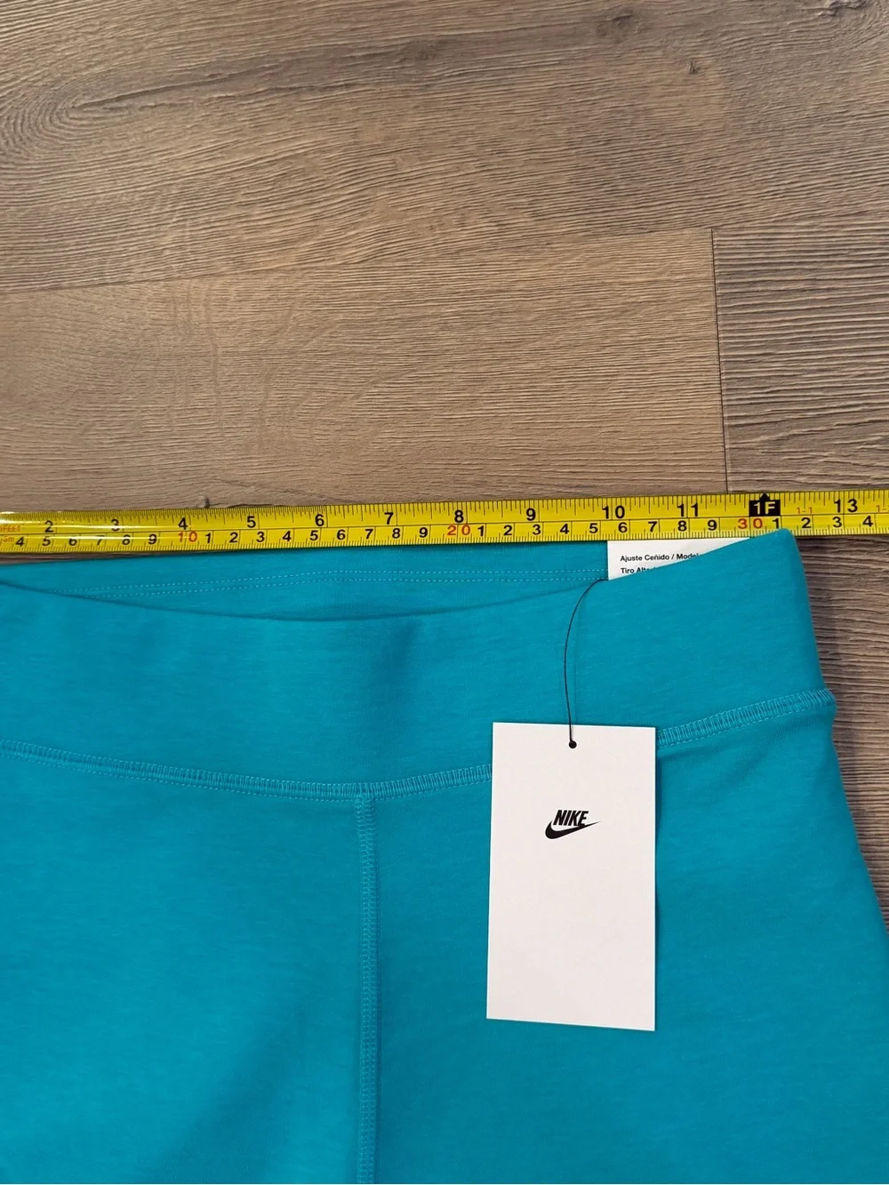 Nike Tight Fit High Rise 8” Length Biker Shorts Dusty Cactus Blue Women